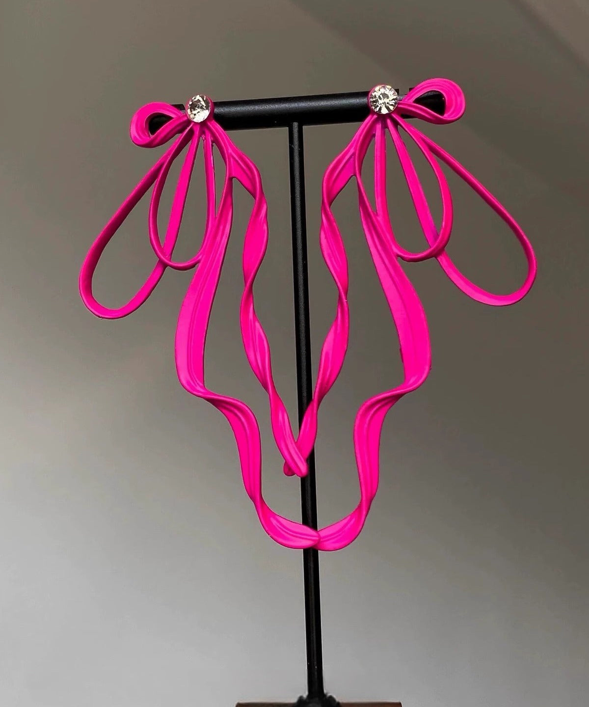 Boucles d'oreilles pendantes uniques en alliage de zircon rose - Urbann-Vibe