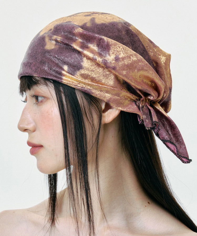 Chapeau Bonnie unique à cintrage violet et doré, tie-dye - Urbann-Vibe