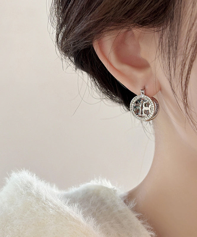 Boucles d'oreilles créoles creuses uniques en soie, cuivre et zircon surdoré - Urbann-Vibe