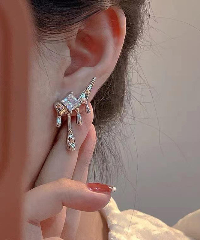 Boucles d'oreilles à pampilles uniques en soie, cuivre et zircon - Urbann-Vibe