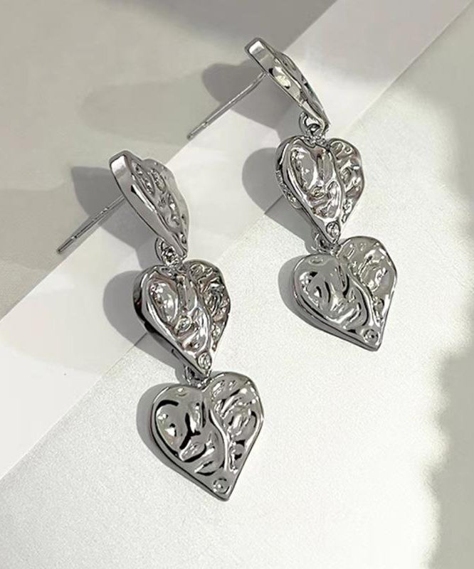 Boucles d'oreilles pendantes uniques en alliage de soie et métal Love - Urbann-Vibe