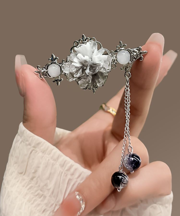 Épingle à cheveux unique en soie, argent sterling et jade - Urbann-Vibe