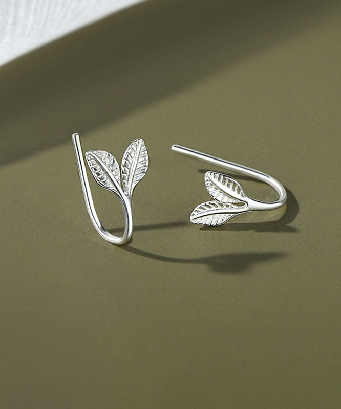 Boucles d'oreilles créoles uniques en argent sterling et soie, petites et tendres fleurs - Urbann-Vibe