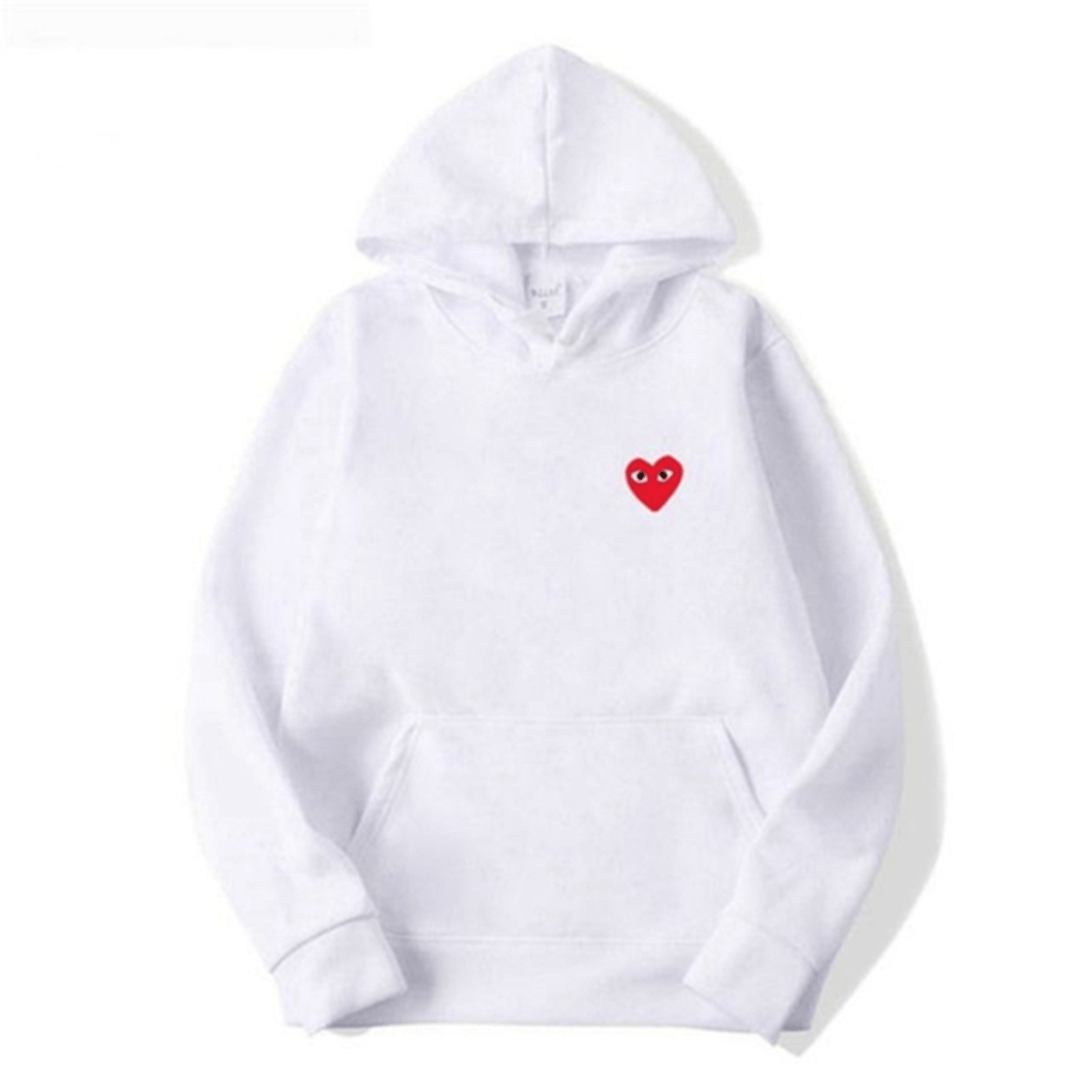 Women's relaxed pullover hoodie with embroidered heart chest detail, cozy everyday style