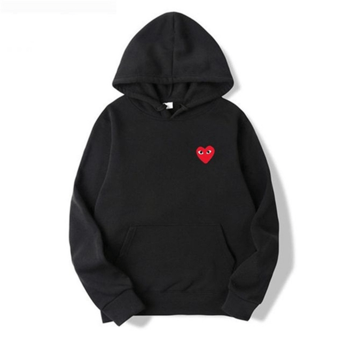 Women's relaxed pullover hoodie with embroidered heart chest detail for cozy everyday style