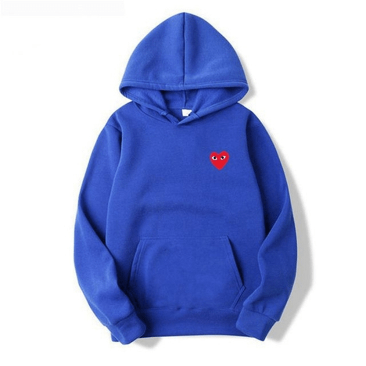 Women's relaxed pullover hoodie with cozy fit and subtle chest heart embroidery detail