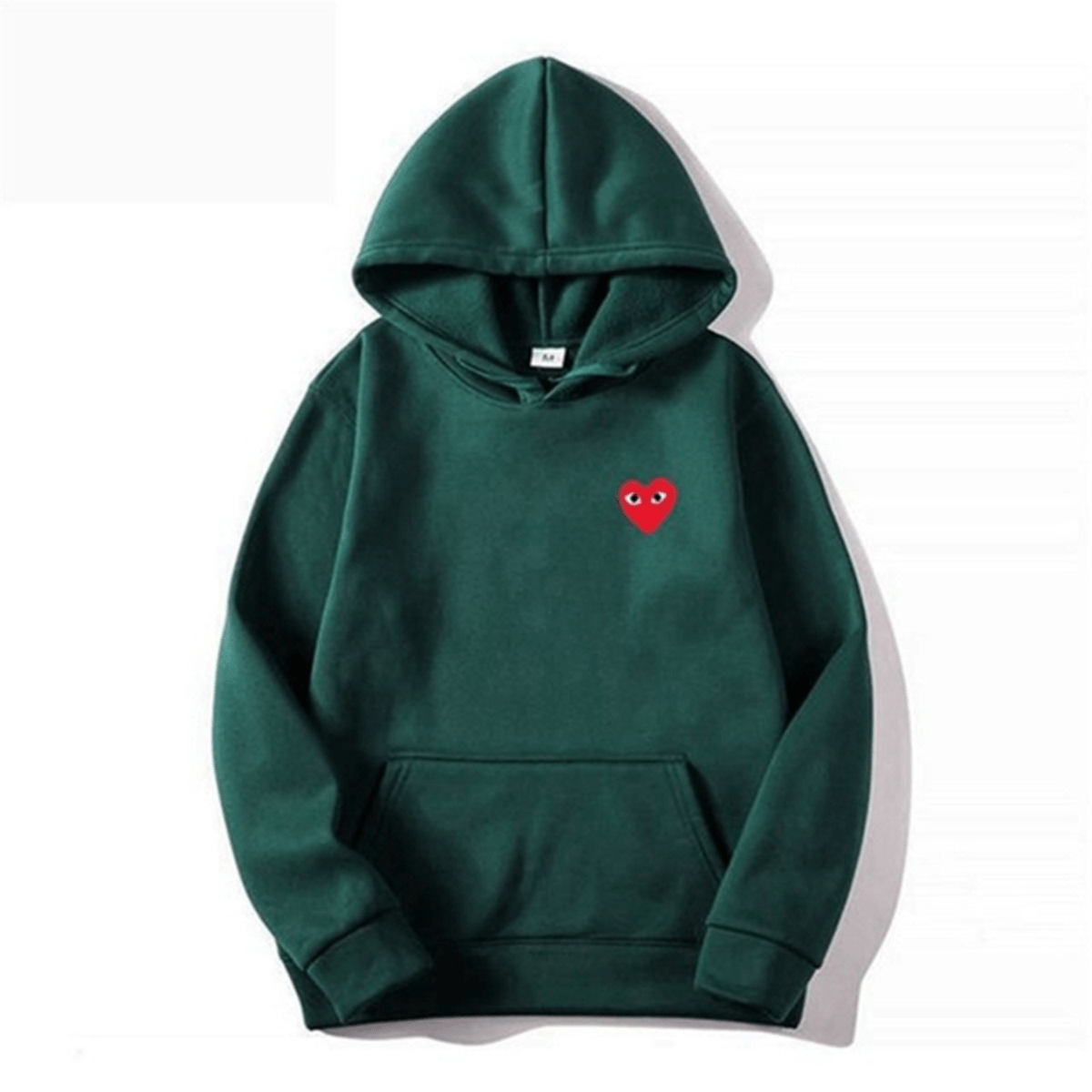 Women's relaxed pullover hoodie with embroidered heart chest detail for cozy everyday style