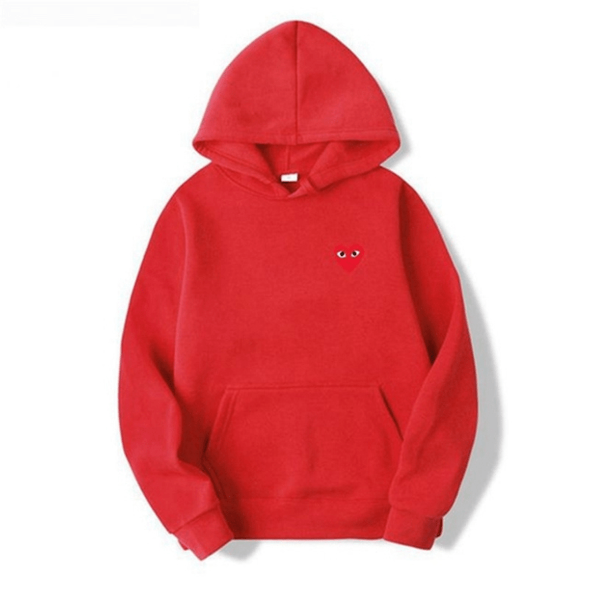 Women's relaxed pullover hoodie with embroidered heart chest detail for cozy everyday style