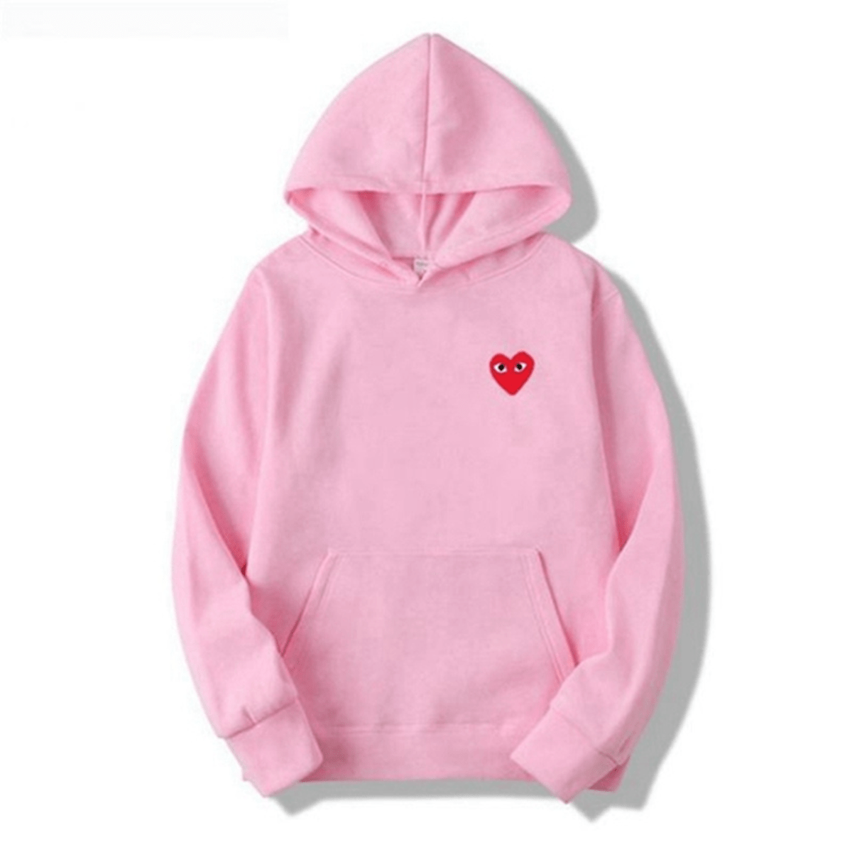 Women's relaxed pullover hoodie with embroidered heart chest detail for cozy everyday style