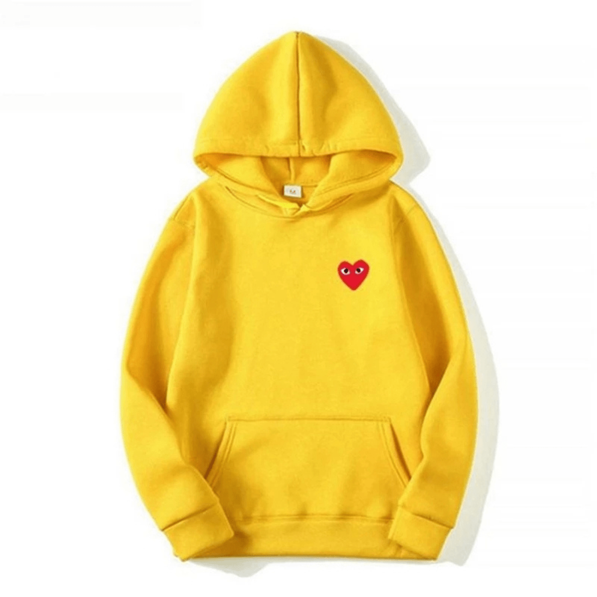 Women's relaxed pullover hoodie with embroidered heart chest detail for cozy everyday style