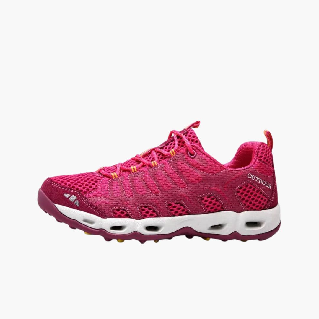 Unisex lace-up hiking shoes with paneled upper, textured outsole, all-terrain grip and trail comfort