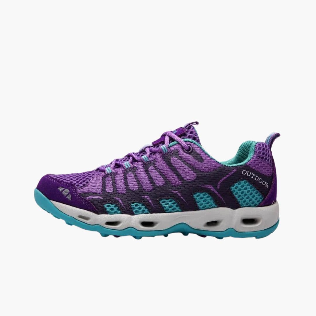 Unisex hiking shoes lace-up all terrain paneled upper textured outsole trail comfort