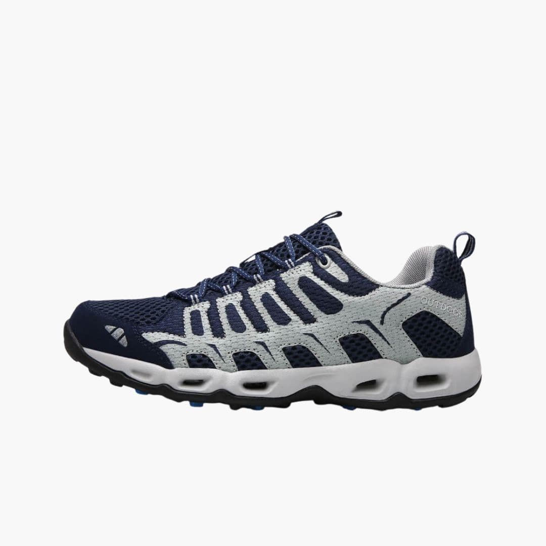 Unisex hiking shoes lace-up all terrain with paneled upper and textured outsole for trail comfort
