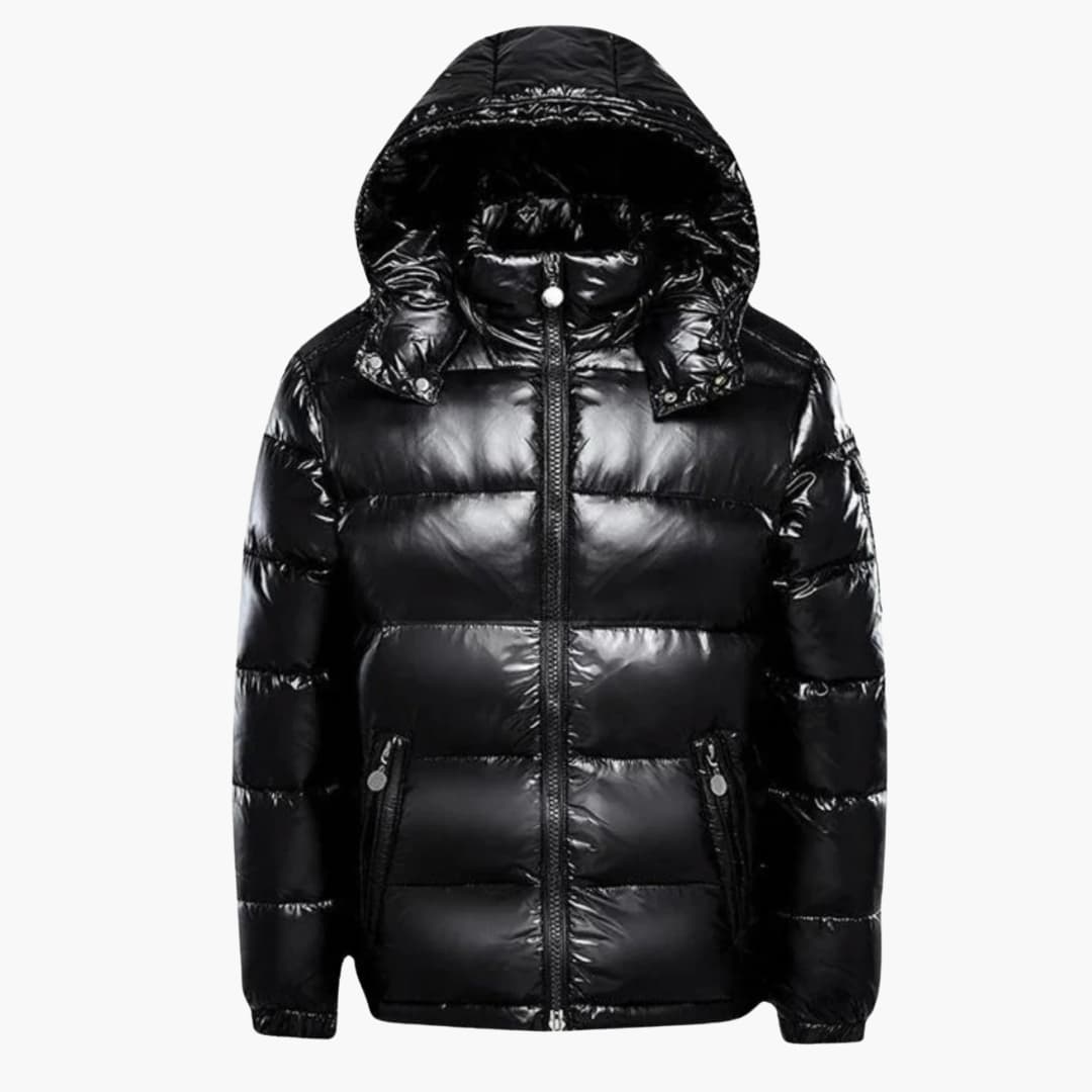 Unisex quilted puffer jacket hooded full-zip closure everyday warmth versatile outer layer