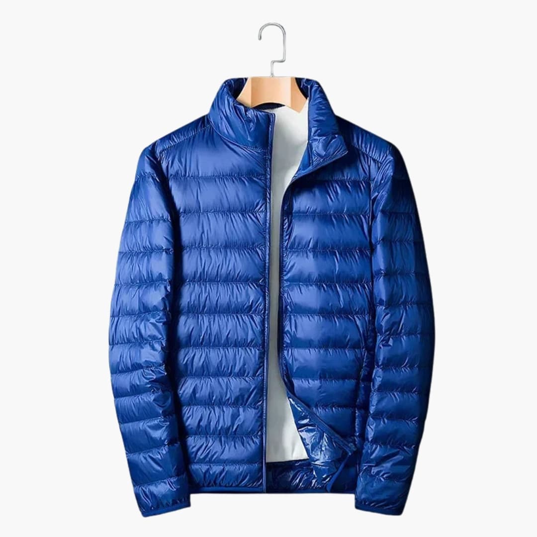 Unisex quilted jacket stand collar full-zip lightweight insulated layer for all-weather warmth