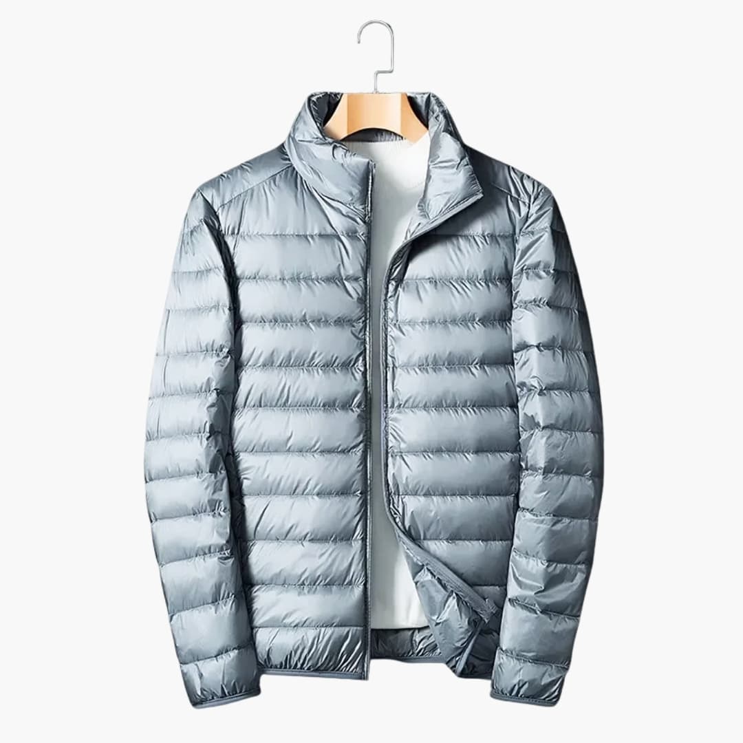 Unisex quilted jacket stand collar full-zip streamlined silhouette all-weather layering