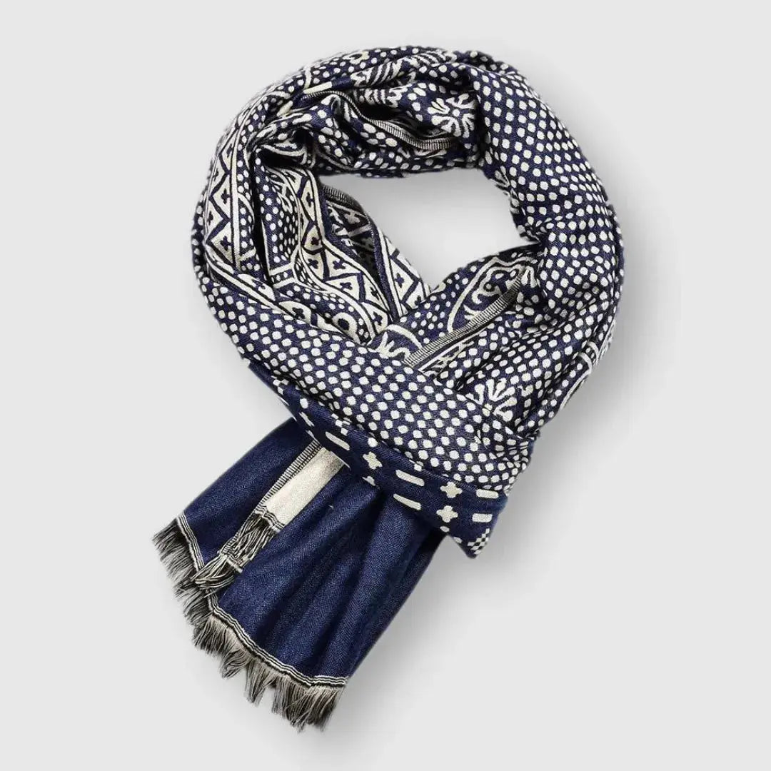 Unisex cotton patterned scarf lightweight breathable soft drape versatile everyday accessory