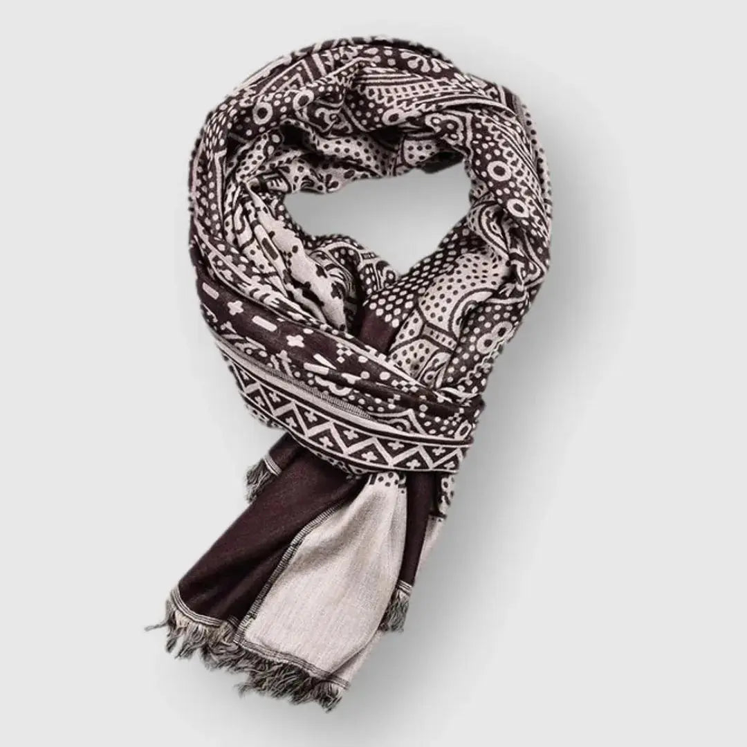 Unisex lightweight cotton patterned scarf soft breathable versatile accessory for everyday style