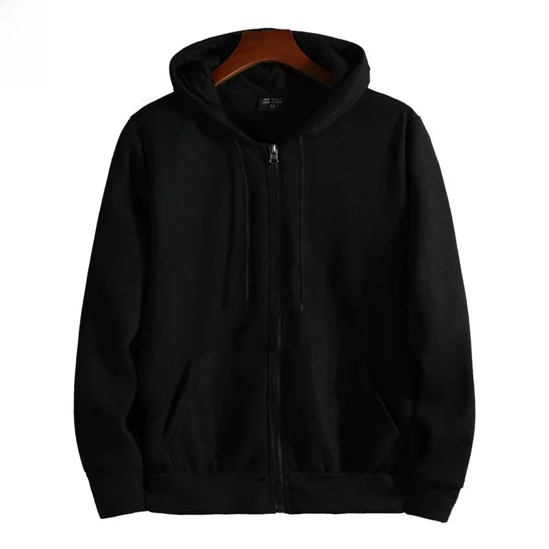 Gray unisex zip-up hoodie with fleece lining, cozy couples essential for all-season casual wear