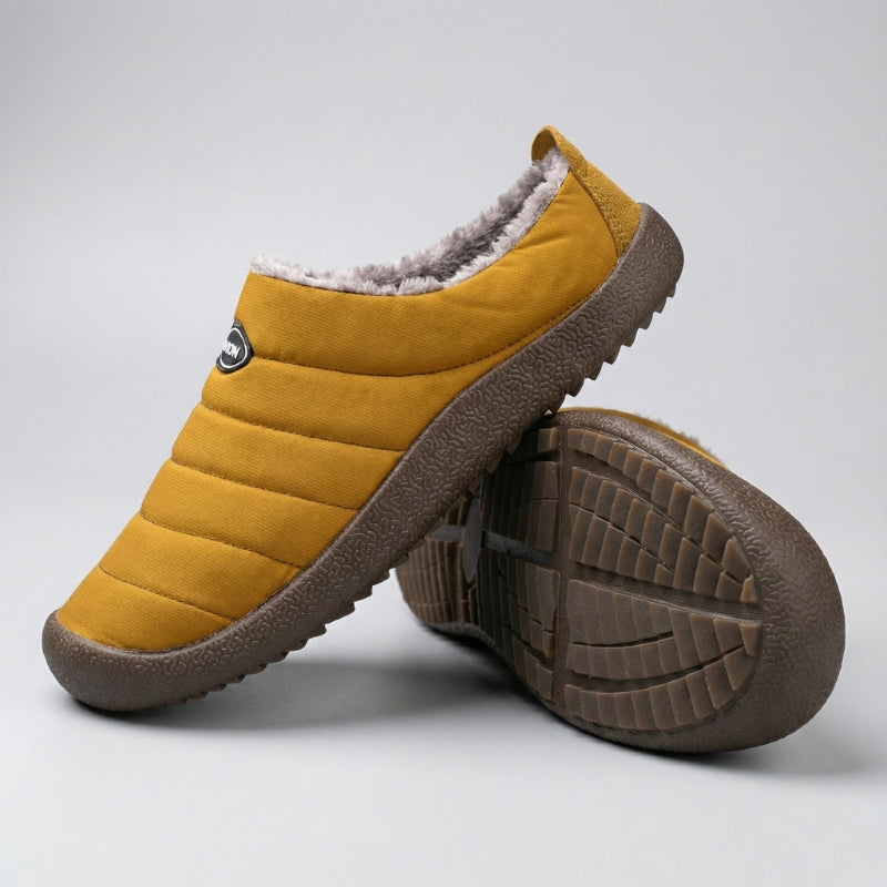 Unisex winter clogs fleece-lined memory foam insole water-resistant non-slip sole warm cozy