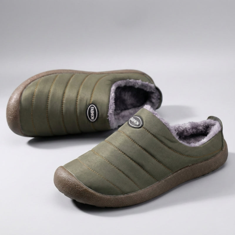 Unisex winter clogs fleece-lined memory foam cushioned insole water-resistant non-slip sole