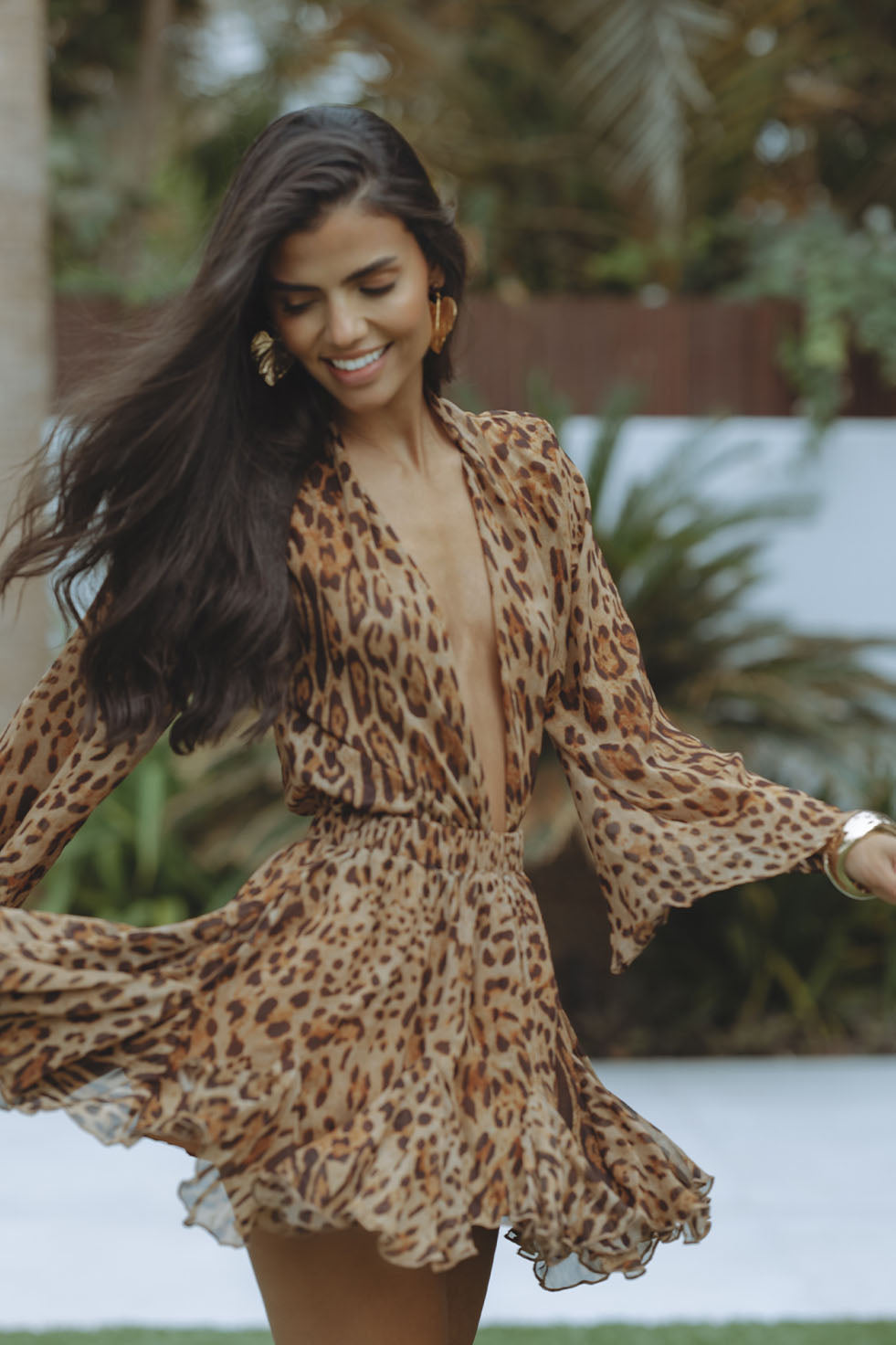 Charlotte white long sleeve mini dress with puff shoulders, flattering silhouette, lightweight summer daywear