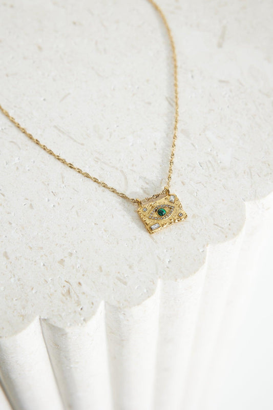 18k Gold Plated Unique Gem Necklace Gold - Urbann-Vibe