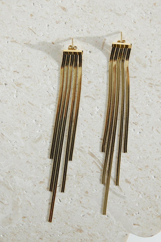 18k Gold Plated Glam Time Earrings Gold - Urbann-Vibe