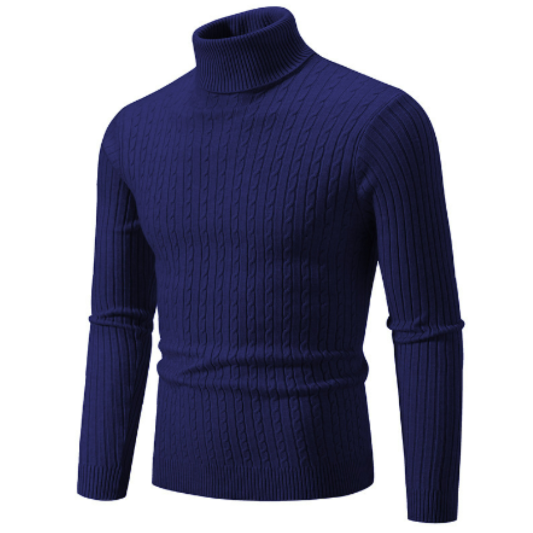 Men's turtleneck sweater modern slim silhouette soft knit winter essential versatile formal casual wear