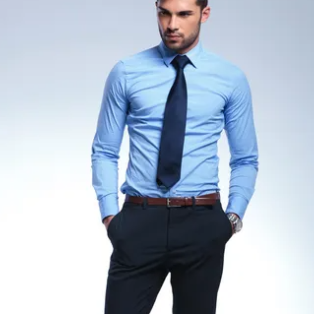 Wilhelm classic men's dress shirt in neutral tones, slim fit with durable fabric for formal or casual wear