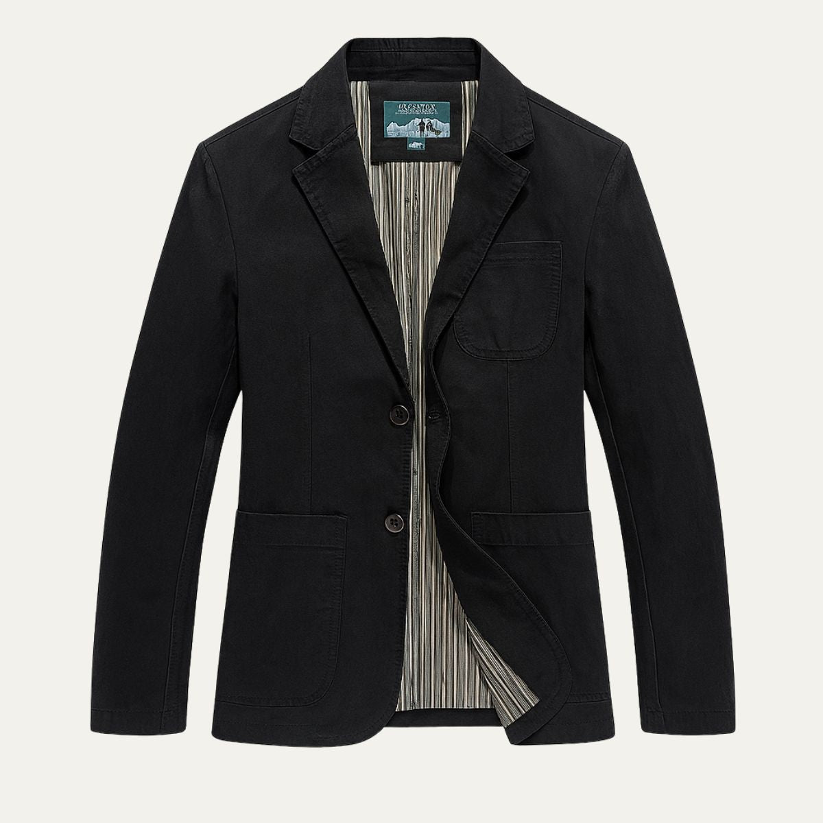 Men's slim-fit cotton blazer windbreaker lightweight jacket with functional pockets