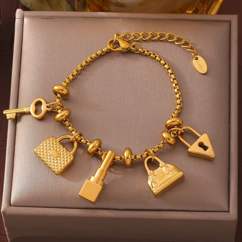 Aurelia Gold-Plated Charm Bracelet - Urbann-Vibe