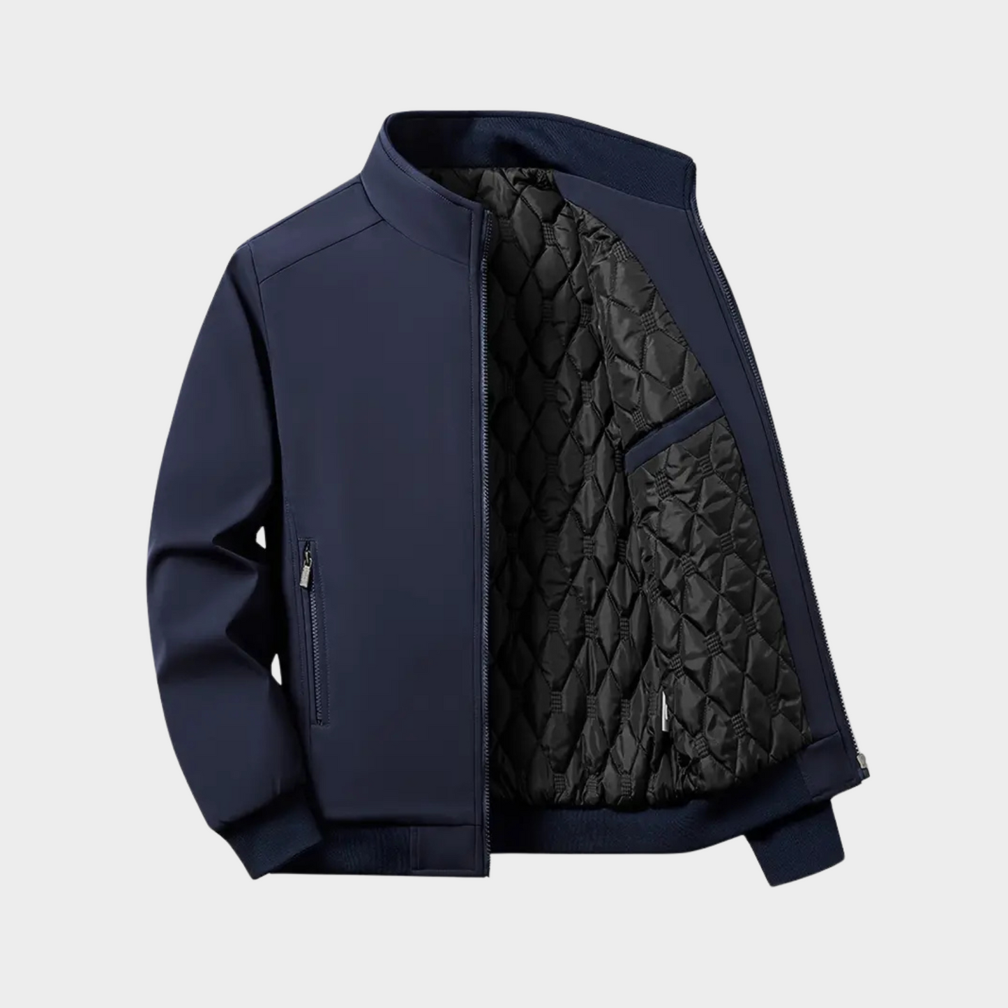 Men's black softshell jacket windproof water-repellent slim fit with sustainable materials