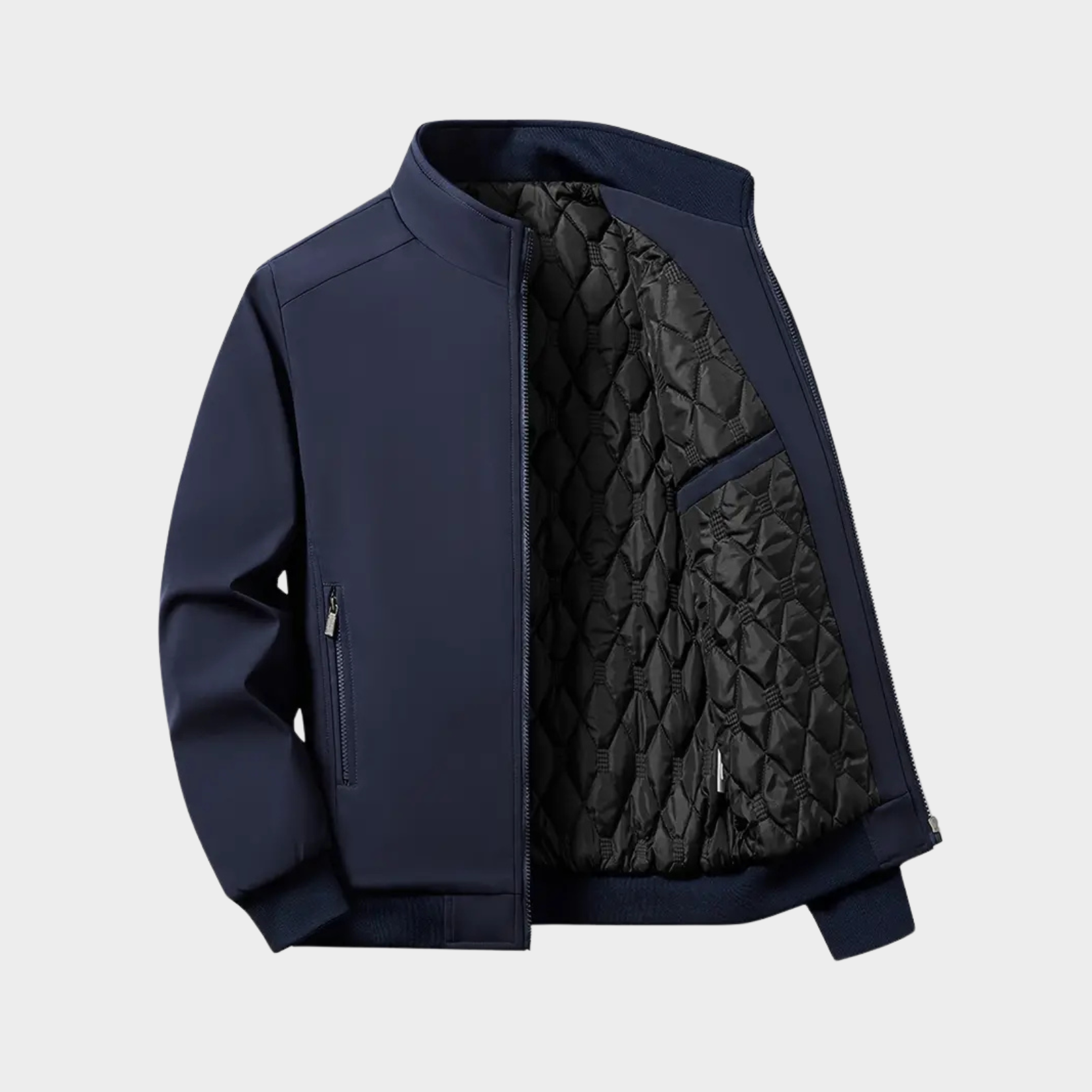Men's black softshell jacket windproof water-repellent slim fit with sustainable materials