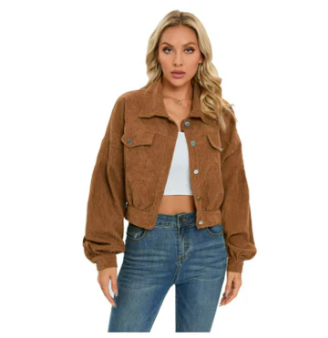 Women's cropped winter jacket warm coat fashion-forward silhouette versatile cold-weather style
