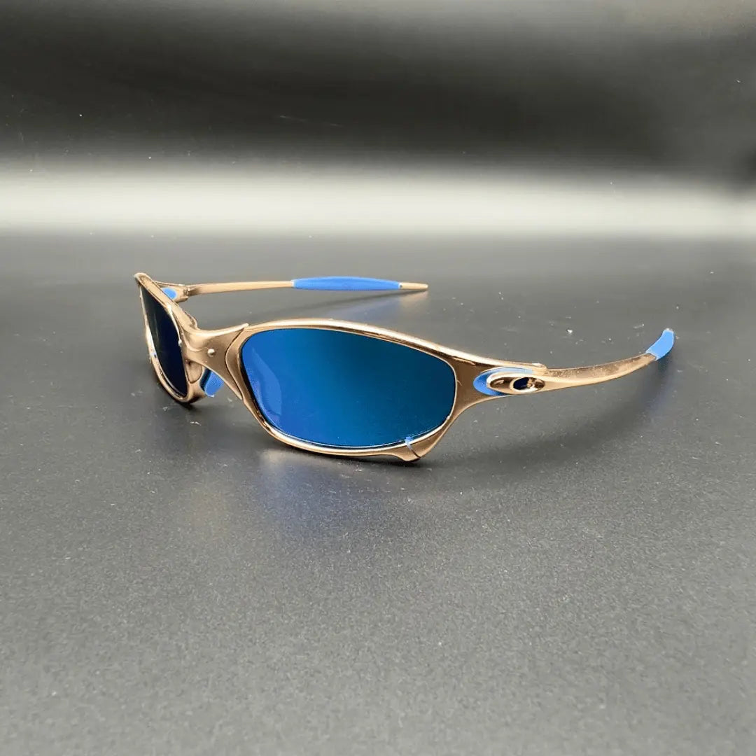 Xavier polarized sunglasses gold-coated alloy frame gradient lenses outdoor UV protection stylish men