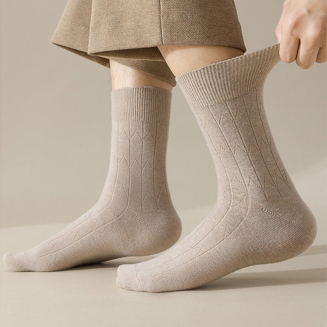 Freddie wool-blend ribbed crew socks for men subtle pattern all-day comfort versatile fit