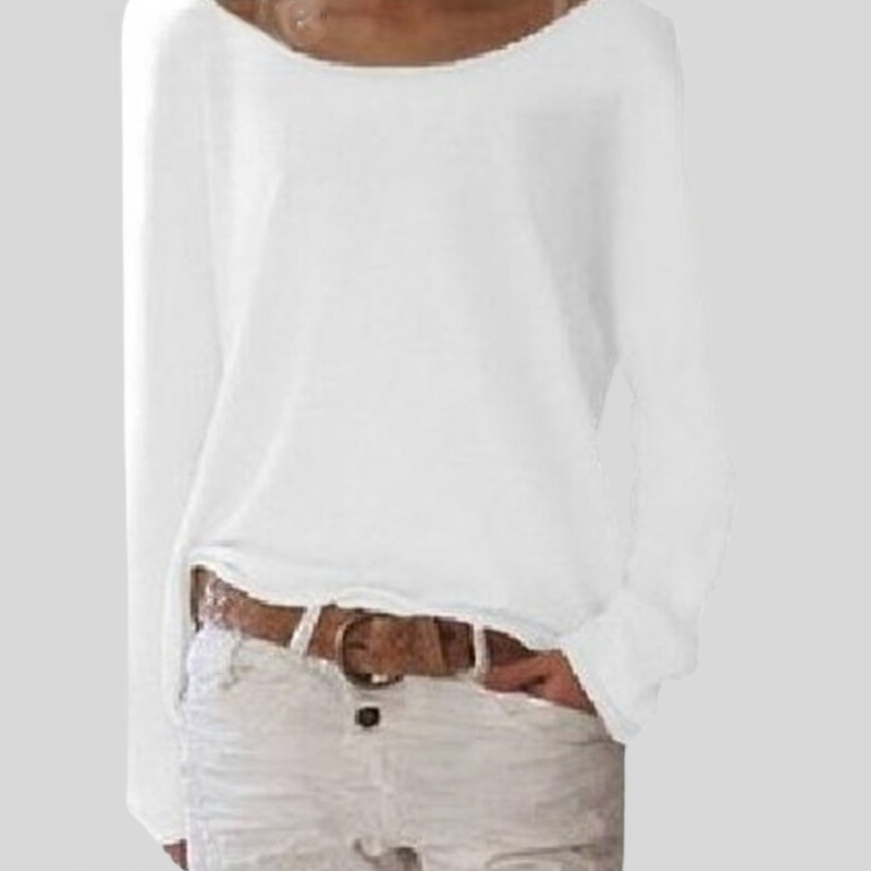 Women's lightweight long-sleeve t-shirt in versatile cut, breathable everyday style by Eloura Moda