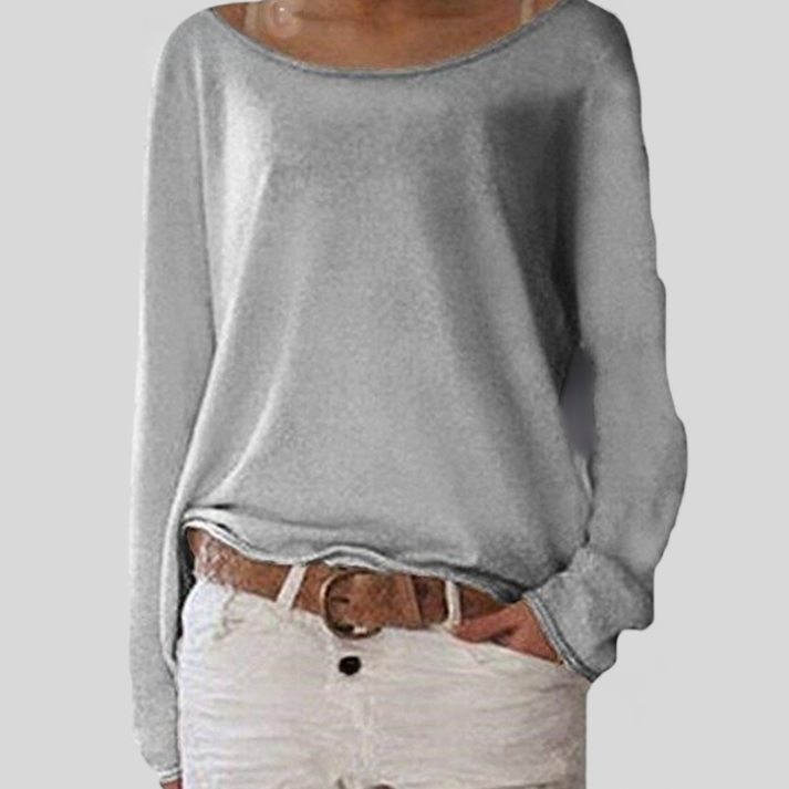 Women's lightweight round neck knit sweater elegant layering piece in sustainable soft knitwear