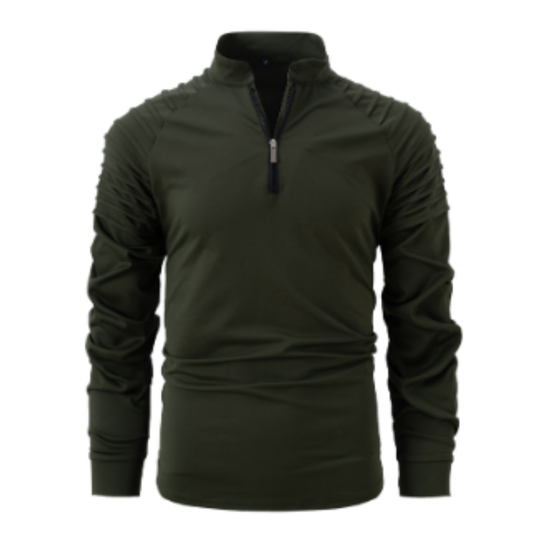 Men's quarter-zip polo shirt bold modern cut versatile everyday confidence style statement