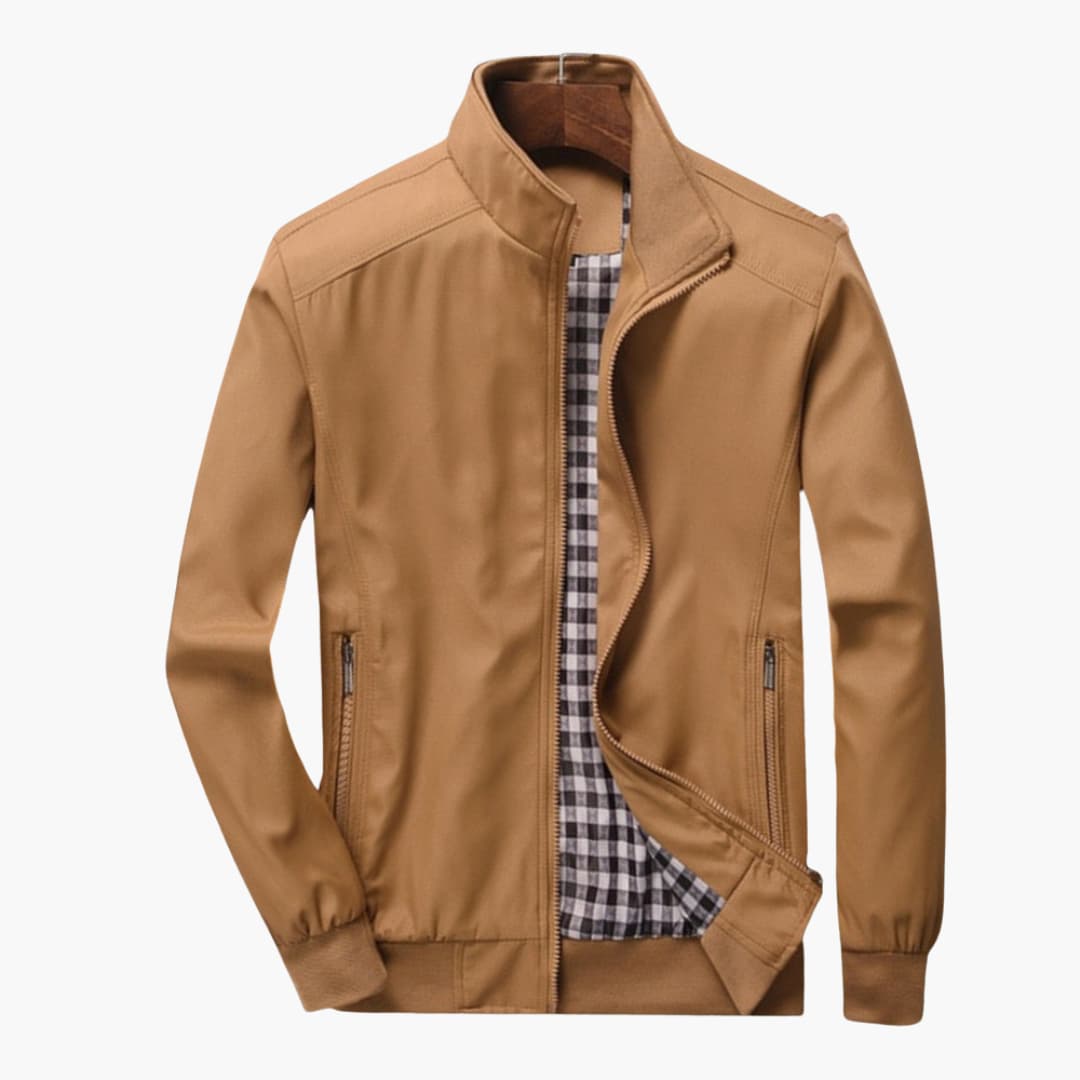 Men's slim fit bomber jacket modern structured silhouette lightweight versatile outerwear for spring autumn