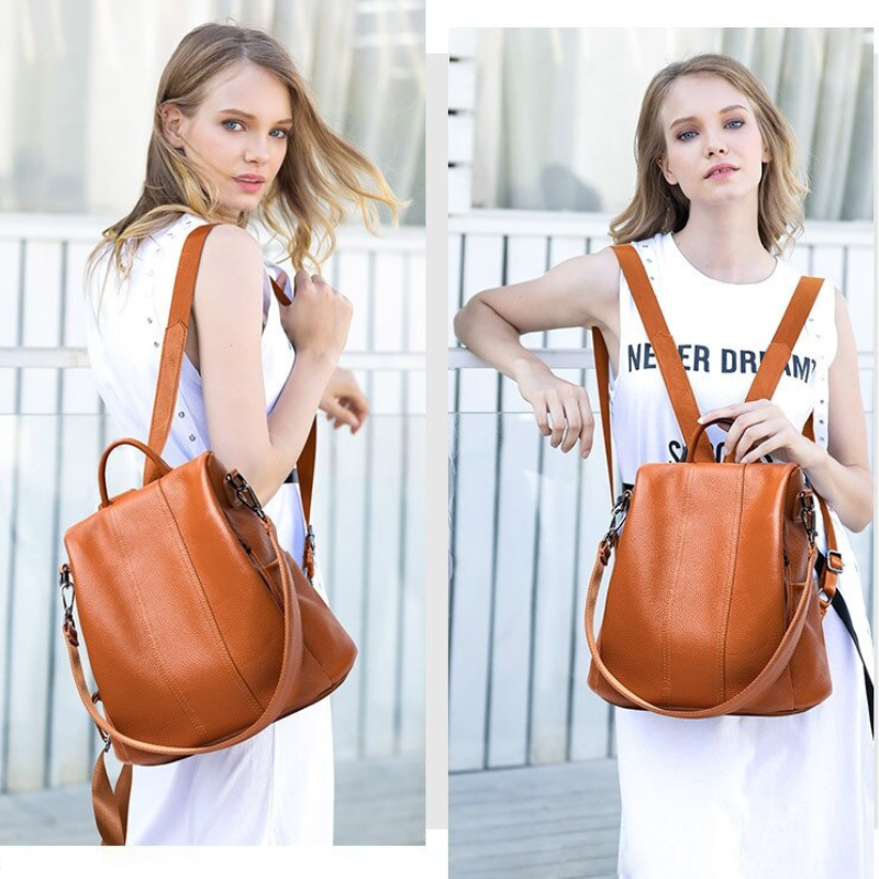 Eloura Moda anti-theft travel backpack with back-door access and secure anti-break-in technology