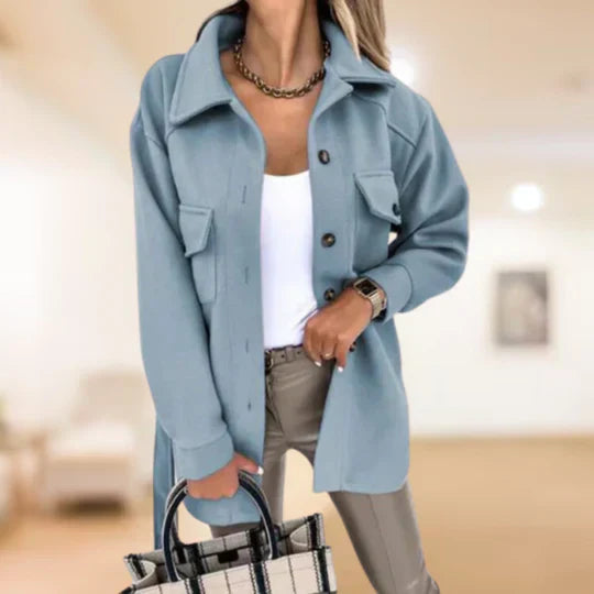 Almaro women's warm trench coat in classic neutral tones, tailored silhouette with cold-weather insulation
