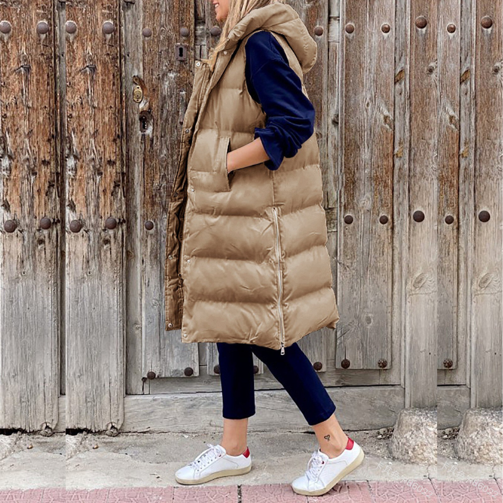 Women's long quilted fleece cardigan with zipper pockets, cozy cold-weather layering essential