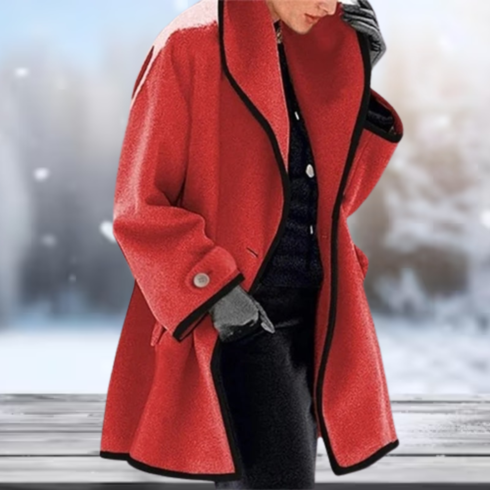 Women's retro wool coat in classic cut with premium soft fabric, timeless cold-weather essential