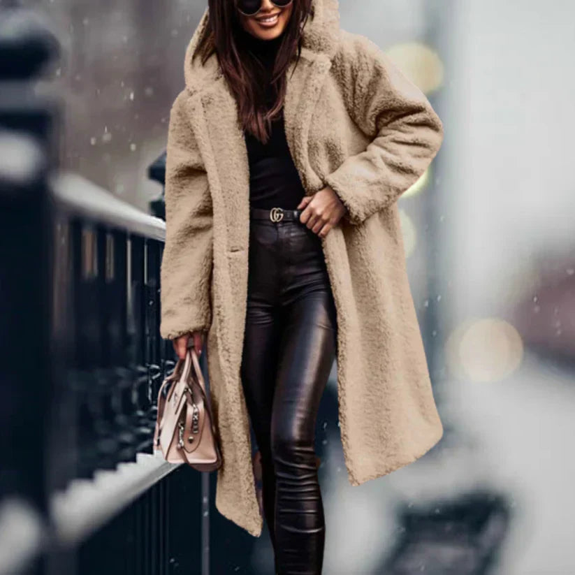 Women's casual hooded jacket relaxed fit versatile all-season layer with built-in hood