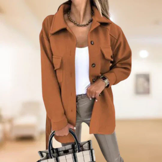 Almaro women's warm trench coat in classic style, streamlined silhouette with easy-care durable outerwear fabric