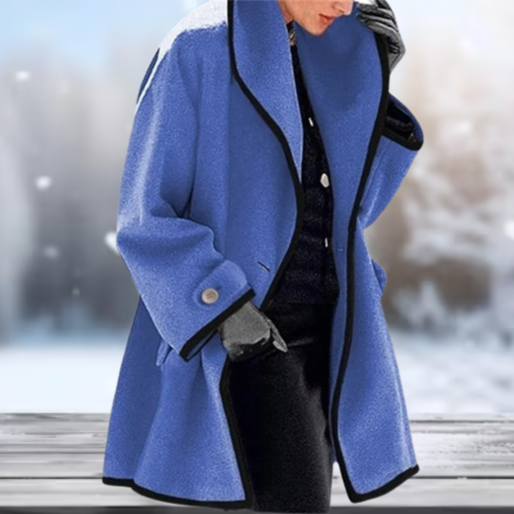 Women's retro wool coat in classic cut with premium soft fabric, timeless cold-weather essential