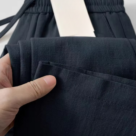 Men's cotton linen straight fit wide leg pants lightweight breathable everyday comfort casual trousers