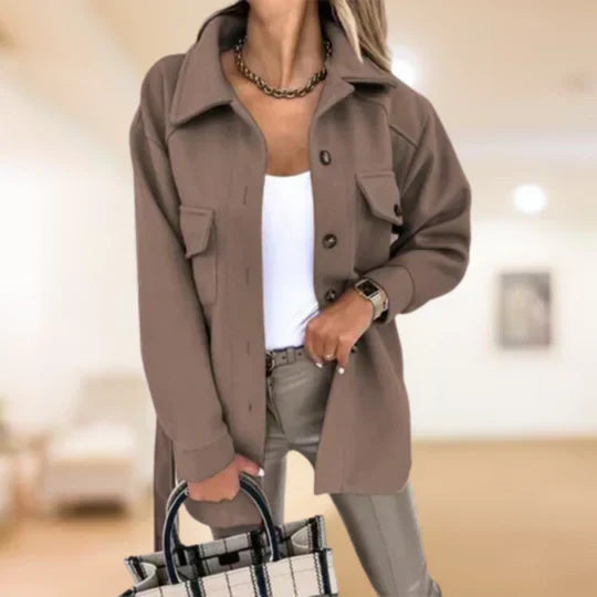 Almaro women's warm trench coat in classic style, tailored silhouette with durable easy-care fabric for cold days